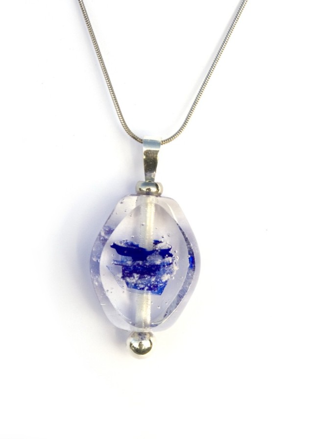 Missing ovaal glanzend met donker blauw