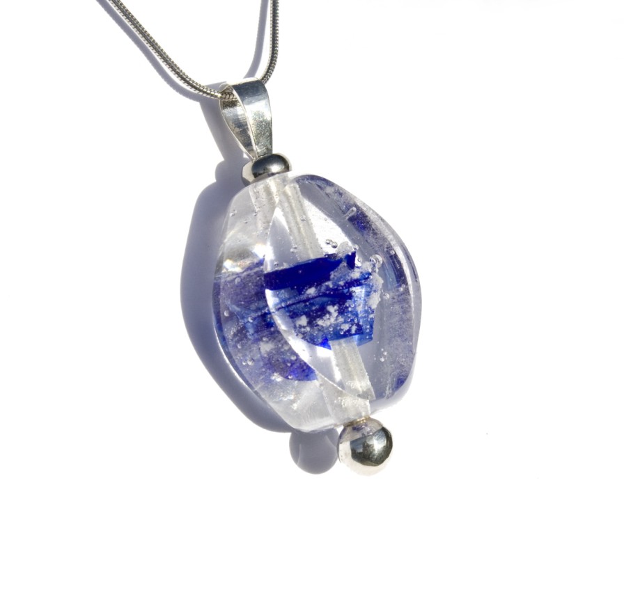 Missing ovaal glanzend met donker blauw