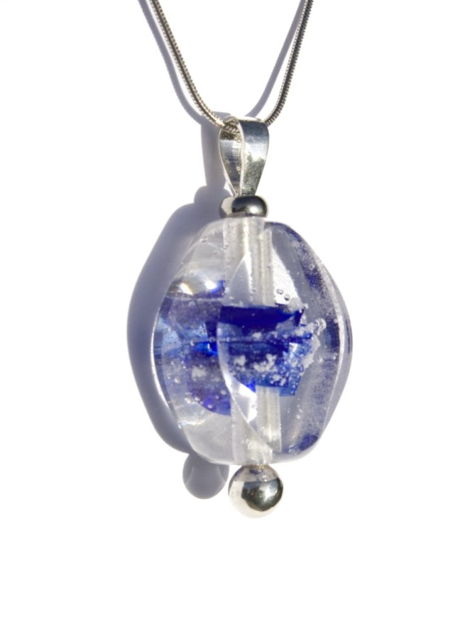 Missing ovaal glanzend met donker blauw