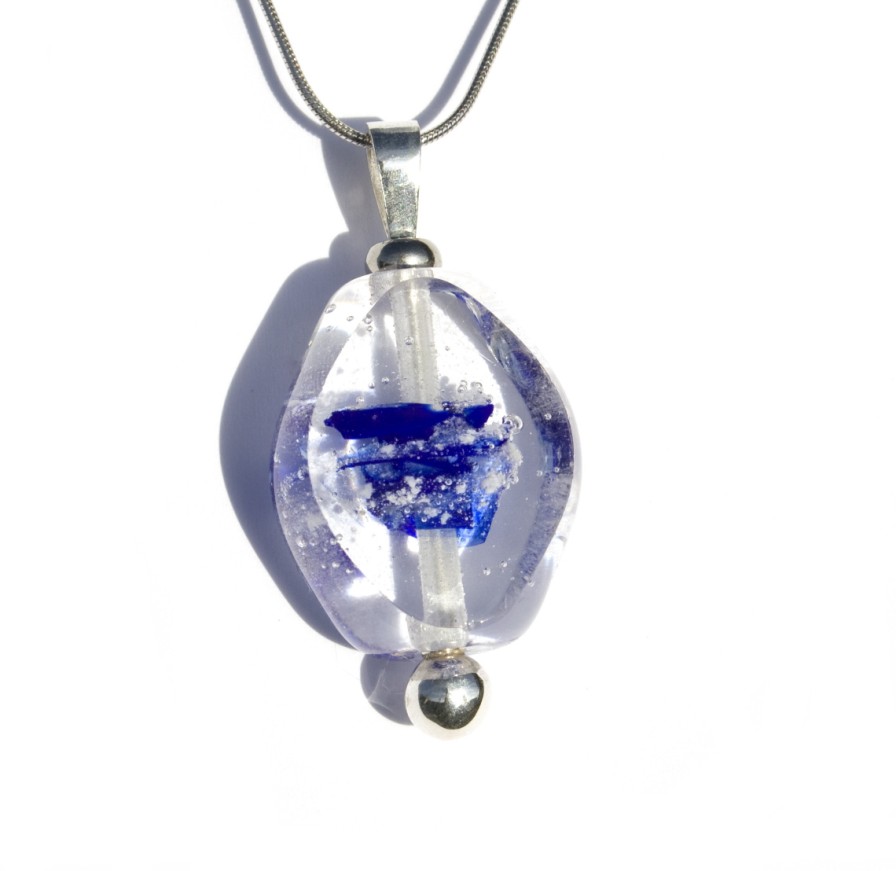 Missing ovaal glanzend met donker blauw