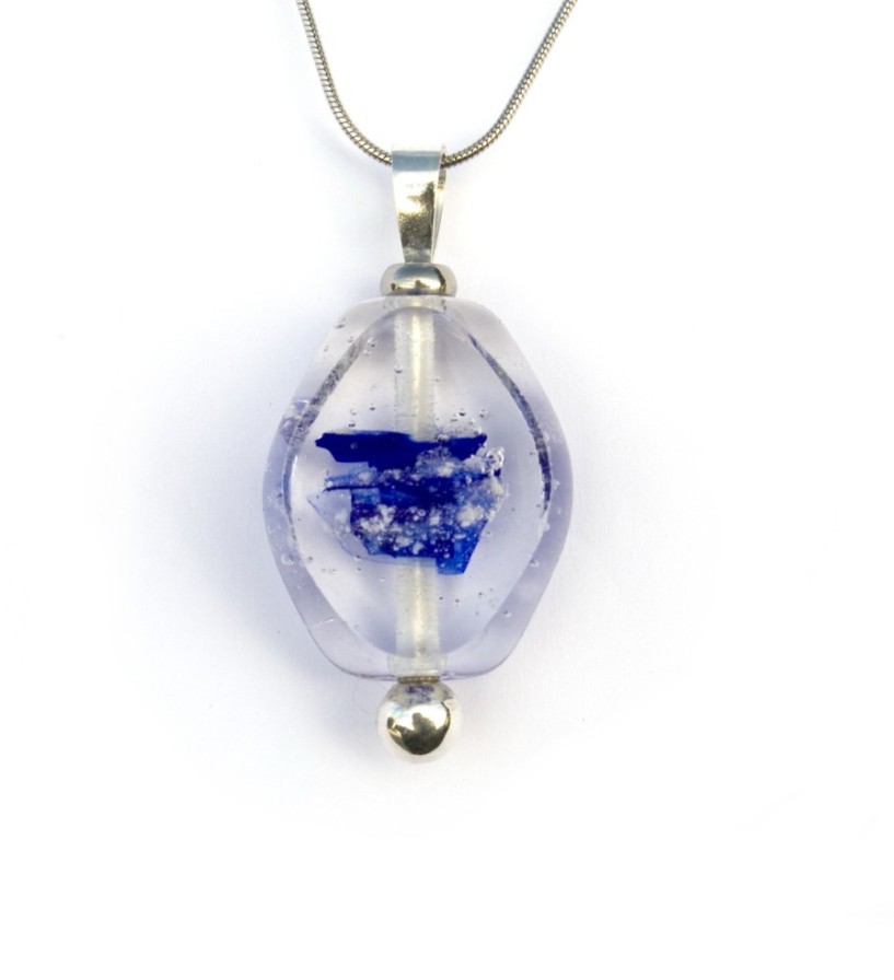 Missing ovaal glanzend met donker blauw