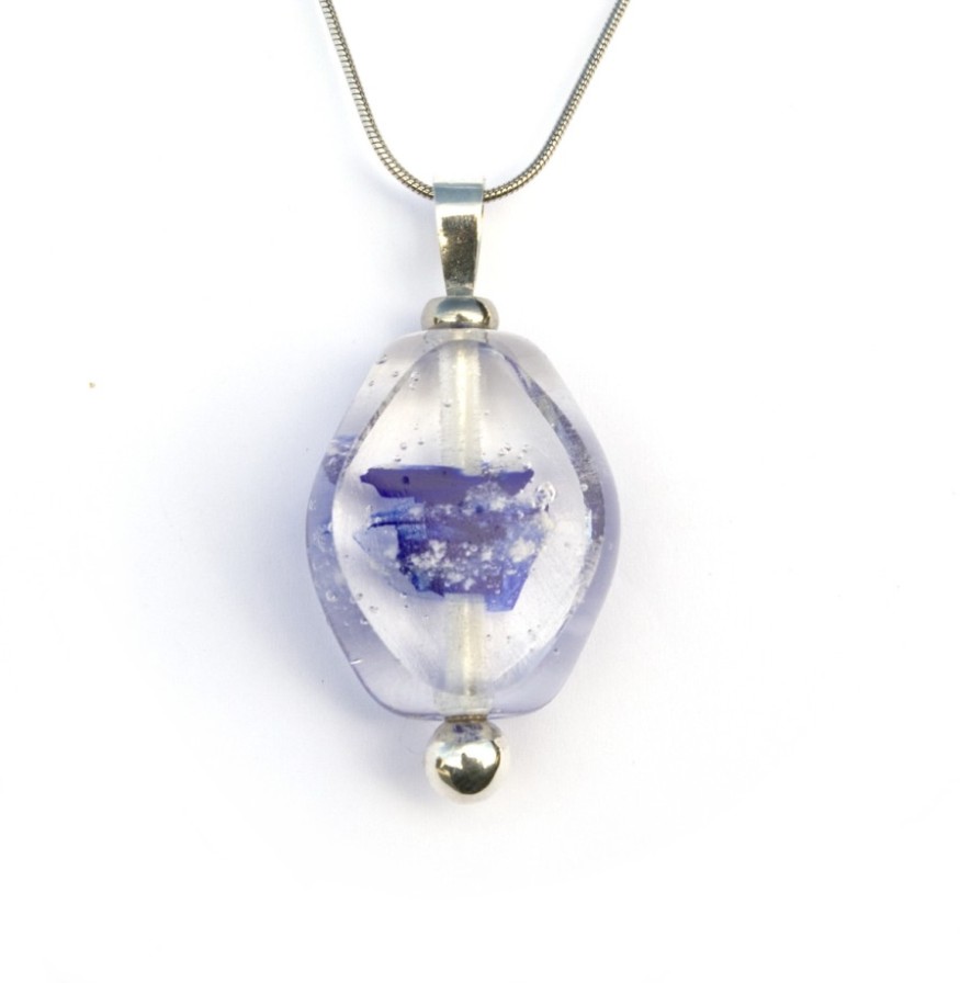 Missing ovaal glanzend met donker blauw